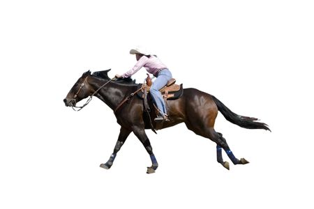 Barrel Racing woman with の写真素材