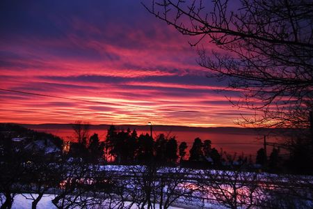Sunset in Oslo Norwayの写真素材