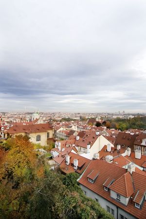 Prague, Czech Republic cityscape seen from the Prague castle.の写真素材