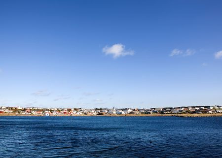 A small town on the coast of southern Norwayの写真素材