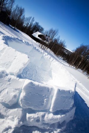 A half built igloo