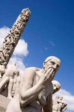 Sculpture park in Oslo Norway a popular tourist attractionの写真素材