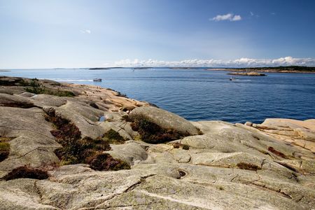 The coast of southern Norway with an ocean viewの写真素材