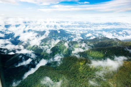 A mountain range in Papua, Indonesiaの写真素材