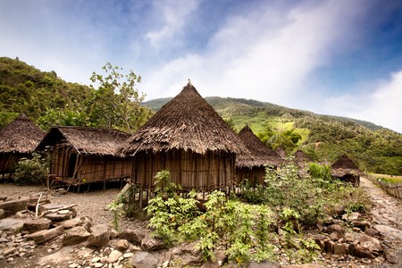 A traditional village in Papua, Indonesiaの写真素材