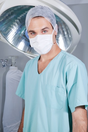 Portrait of a surgeon in the operating theatreの写真素材