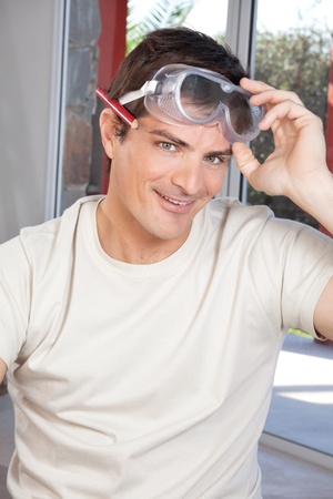 Portrait of an happy smiling man looking at cameraの写真素材
