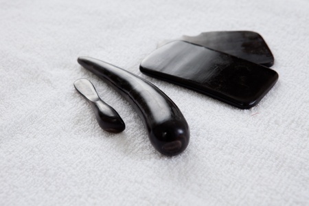 Selection of Gua Sha bone acupuncture toolsの写真素材