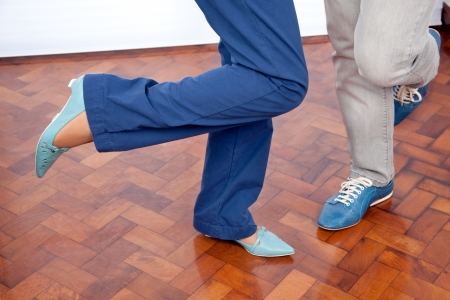 Low section of elderly couple dancingの写真素材
