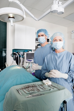 Veterinarian Surgeons In Operating Roomの写真素材