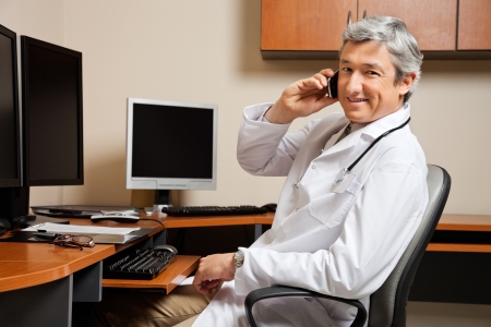 Happy Doctor On Callの写真素材