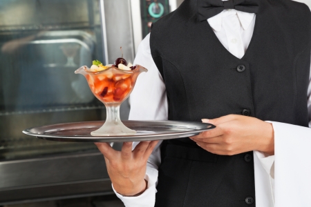 Waitress With Dessert Trayの写真素材