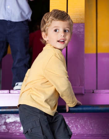 Little Boy Playing In Kindergartenの写真素材