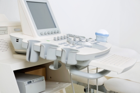 Closeup of ultrasound machine in clinicの写真素材
