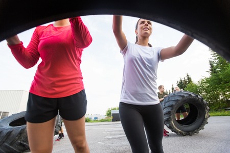 Fit Women Lifting Tireの写真素材