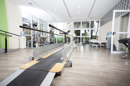 Walking equipment in fitness studio of rehab centerの写真素材