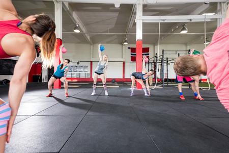 People Exercising With Kettlebellsの写真素材