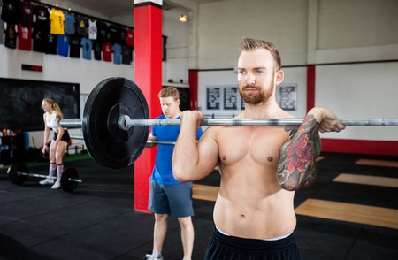 Man Weightlifting In Gymの写真素材