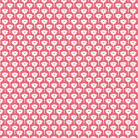 White Flower Silhouettes on Pink Background. Print for Textile, Stationery, Home Decor, Wallpaper, Gift Wrapping, Packagingのイラスト素材