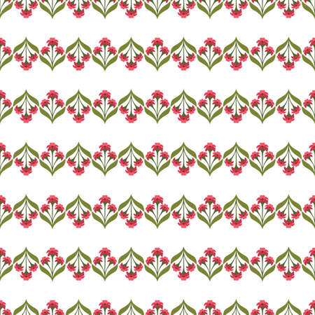 Floral Striped Pattern for Summer and Spring Theme. Print for Fabric, Home Decor, Stationery, Wallpaperのイラスト素材