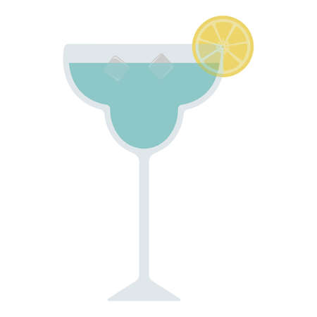 Margarita Cocktail Glass Vector Illustration. Graphic for Photographic Print, Sticker, Poster, Bar-Restaurant Menu, Recipe, Packaging, Party Invitations, Tags, Advertisement, Iconのイラスト素材