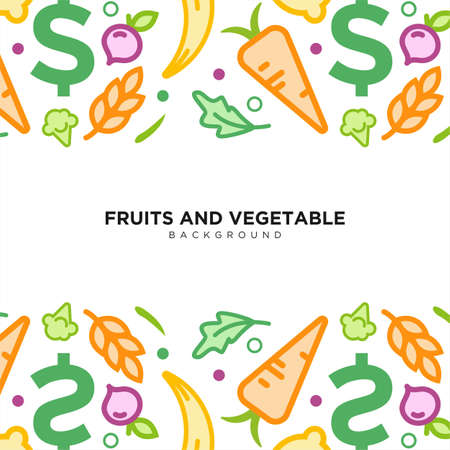 abstract fruit and vegetable background vector designのイラスト素材