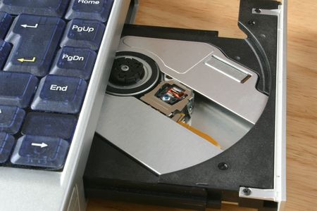 laptop disc drive closeの写真素材