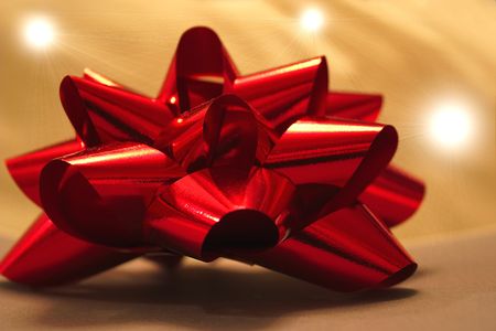 foil bow and lights backgroundの写真素材