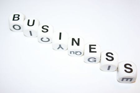 cubes spelling out the word businessの写真素材