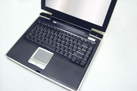 laptop over a white background