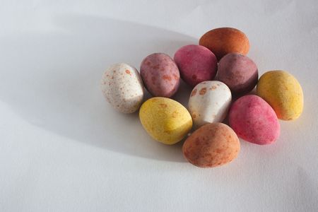 clutch of chocolate eggsの写真素材
