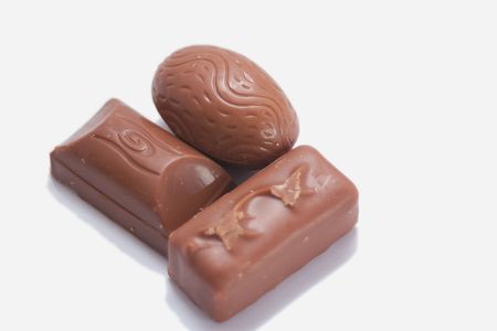 three chocolate candy sweetsの写真素材