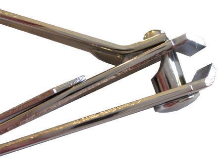 closeup of open nail clippers isolatedの写真素材