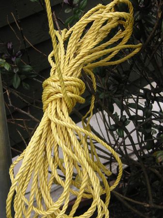 tied up rope dangling