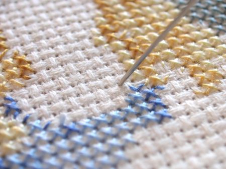 details of cross stitchの写真素材