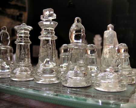 glass chess setの写真素材