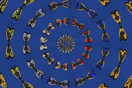 coloured butterfly ringsの写真素材