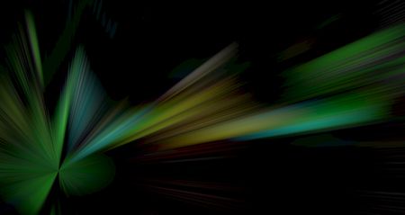 green and blue streaks against blackの写真素材