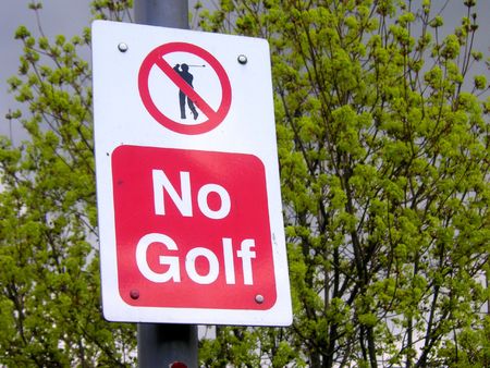 no golfing signの写真素材