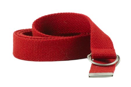 red wadding belt over whiteの写真素材