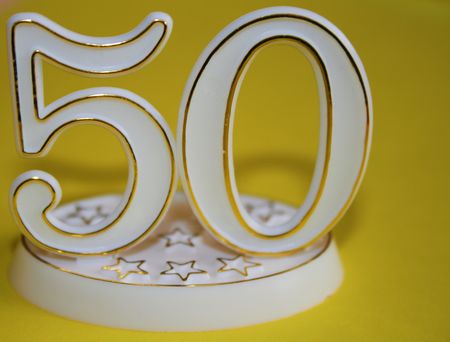 50th occasion sign over yellow