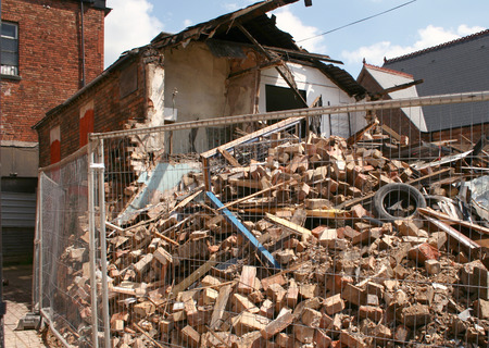 remains of a building which had collapsed