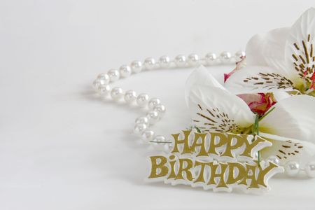 flowers and pearls, a celebratory conceptの写真素材