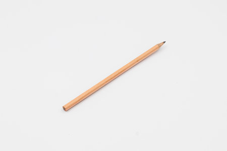 Close up wood pencil isolated on white  backgroundの写真素材
