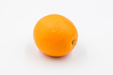 Fresh orange fruit isolate on white background, ripe orange isolated on white backgroundの写真素材