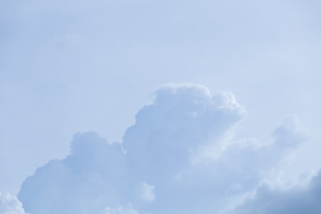 Blue sky background with tiny clouds, Nature cloud blue sky background, Blue Sky with Fluffy White Clouds on a Sunny Summer Dayの写真素材