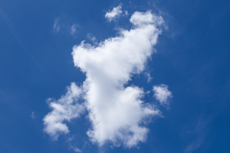Blue sky background with tiny clouds, Nature cloud blue sky background, Blue Sky with Fluffy White Clouds on a Sunny Summer Dayの写真素材