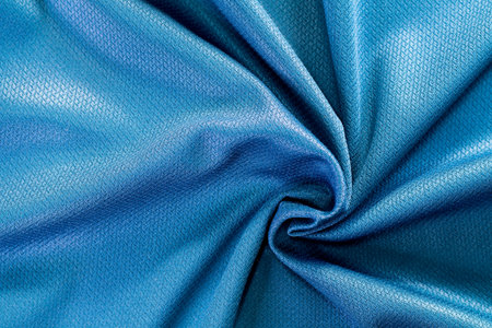Abstract fabric background, Blue fabric cloth background, texture of crumpled Blue fabric backgroundの写真素材