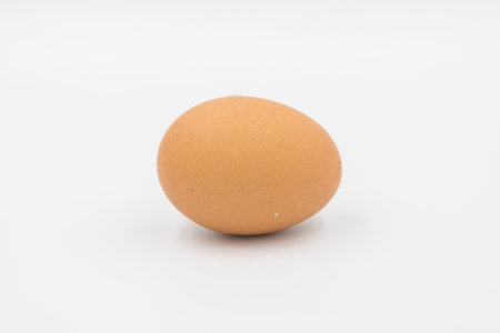Chicken eggs on white background,  egg isolated on the white background, Close-up view of raw chicken eggs, chicken egg isolated on white background, Raw eggs on white backgroundの写真素材