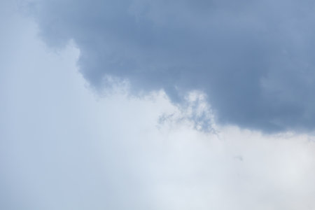 Blue sky background with tiny clouds, Nature cloud blue sky background, Blue Sky with Fluffy White Clouds on a Sunny Summer Dayの写真素材